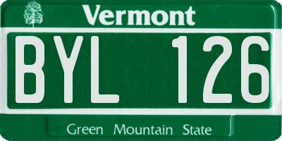 VT license plate BYL126