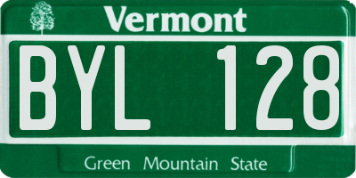 VT license plate BYL128