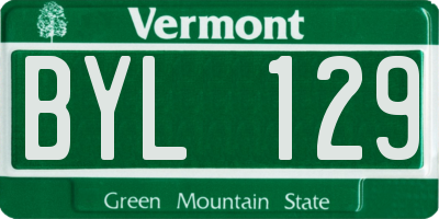 VT license plate BYL129
