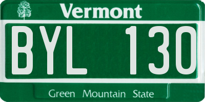 VT license plate BYL130
