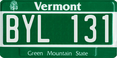 VT license plate BYL131