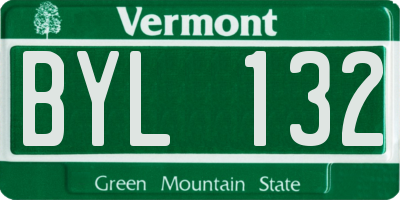 VT license plate BYL132