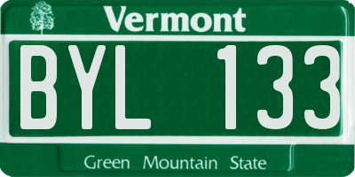 VT license plate BYL133