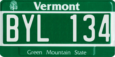VT license plate BYL134