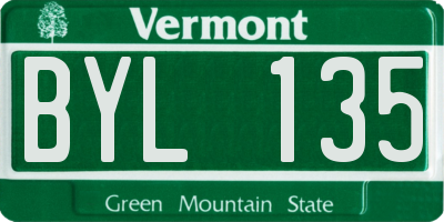 VT license plate BYL135
