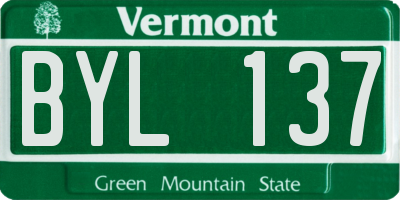 VT license plate BYL137