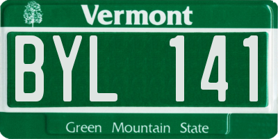 VT license plate BYL141
