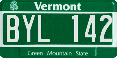 VT license plate BYL142