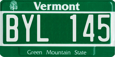 VT license plate BYL145