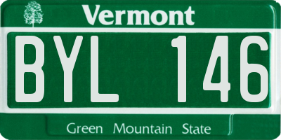 VT license plate BYL146