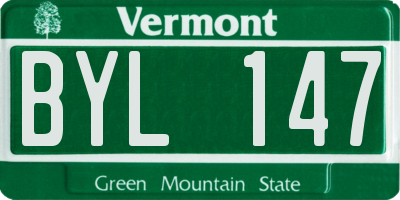 VT license plate BYL147