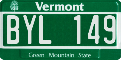 VT license plate BYL149
