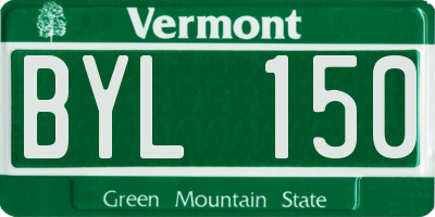 VT license plate BYL150