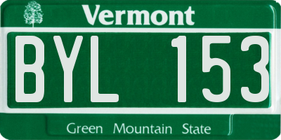 VT license plate BYL153