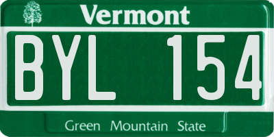 VT license plate BYL154