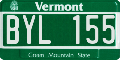 VT license plate BYL155
