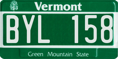 VT license plate BYL158