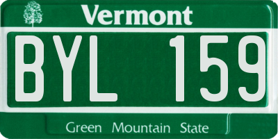 VT license plate BYL159