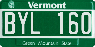 VT license plate BYL160