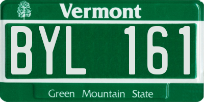VT license plate BYL161