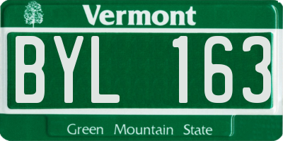 VT license plate BYL163