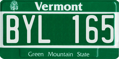VT license plate BYL165