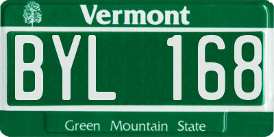 VT license plate BYL168