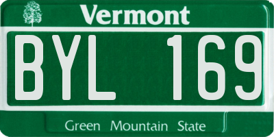 VT license plate BYL169