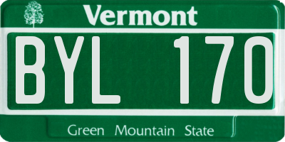 VT license plate BYL170