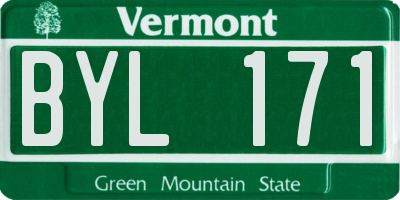 VT license plate BYL171