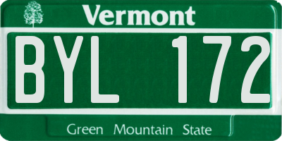 VT license plate BYL172