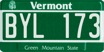 VT license plate BYL173