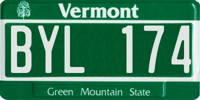 VT license plate BYL174