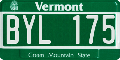 VT license plate BYL175