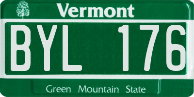 VT license plate BYL176