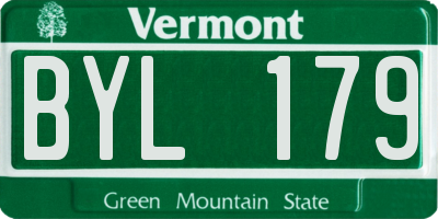 VT license plate BYL179