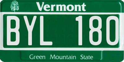 VT license plate BYL180