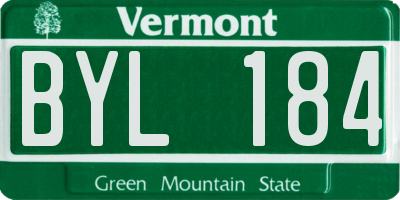 VT license plate BYL184