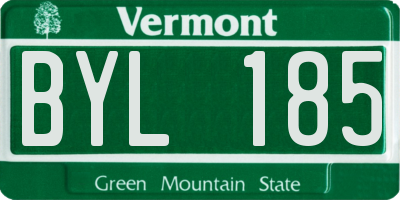 VT license plate BYL185