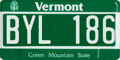 VT license plate BYL186