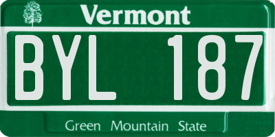 VT license plate BYL187