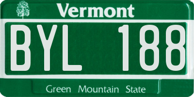 VT license plate BYL188