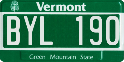 VT license plate BYL190