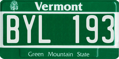 VT license plate BYL193