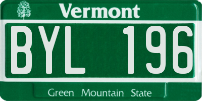 VT license plate BYL196