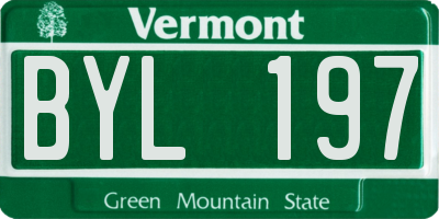 VT license plate BYL197