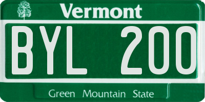VT license plate BYL200
