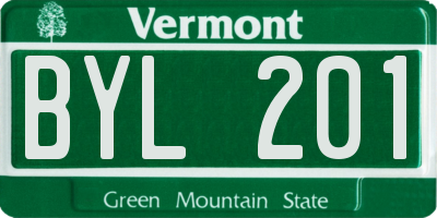 VT license plate BYL201