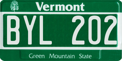 VT license plate BYL202