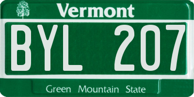 VT license plate BYL207